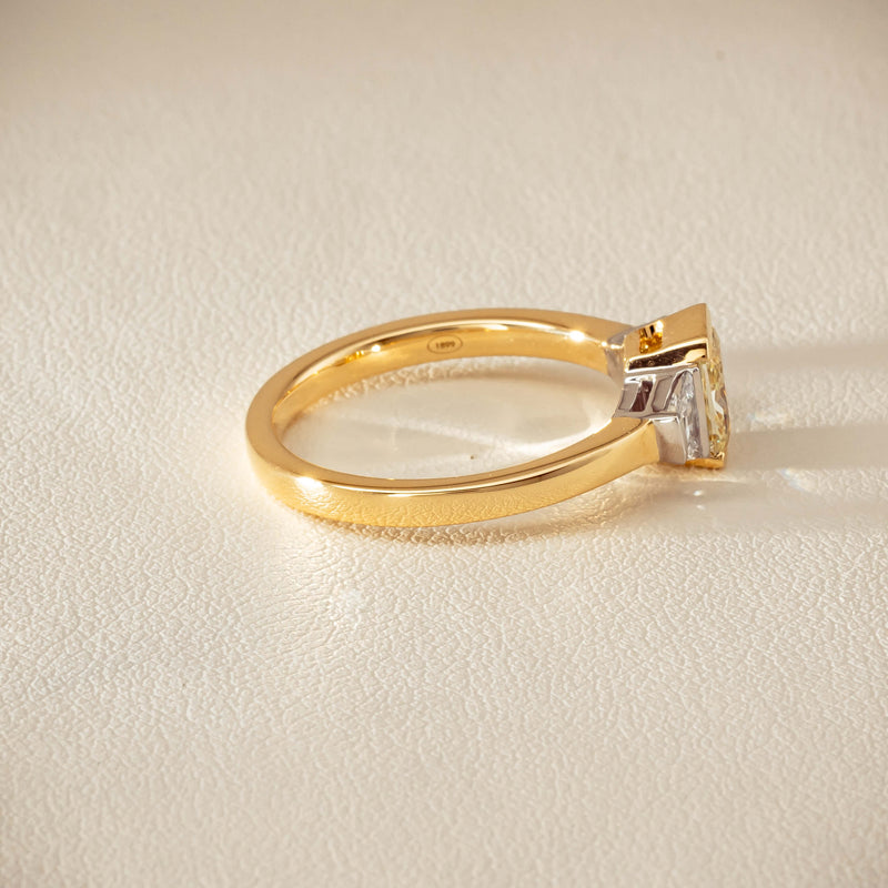 18ct Yellow Gold 1.01ct Fancy Diamond Three-Stone Ring