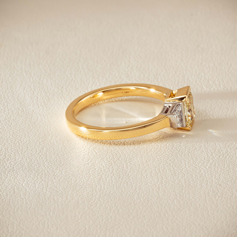 18ct Yellow Gold 1.01ct Fancy Diamond Three-Stone Ring