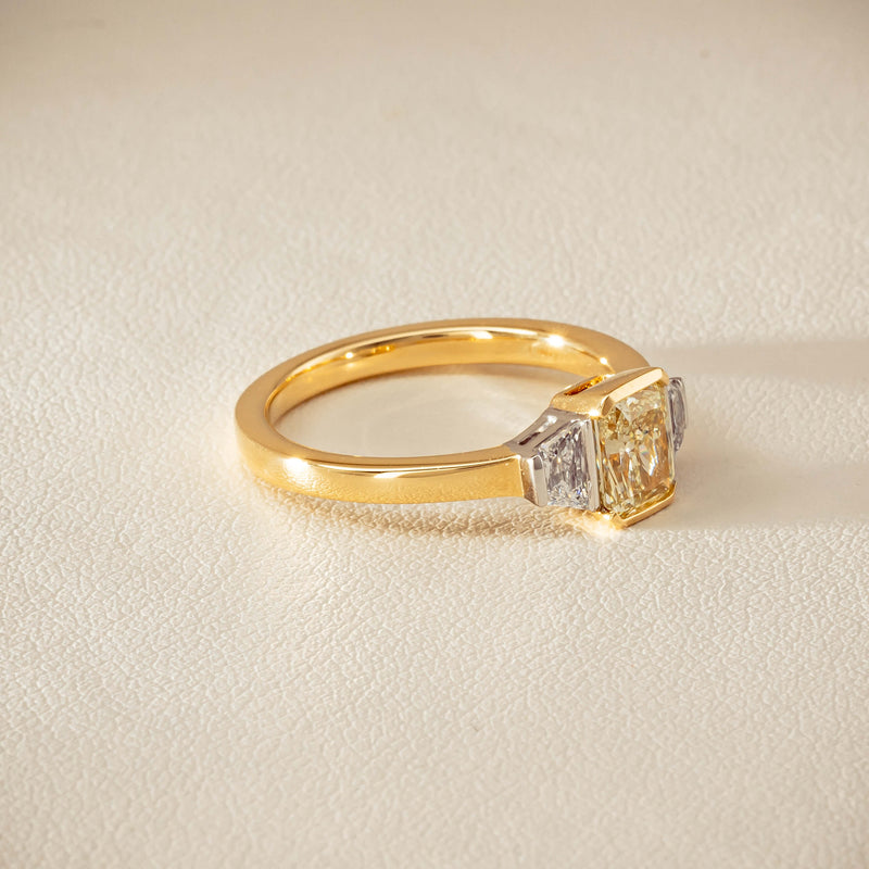 18ct Yellow Gold 1.01ct Fancy Diamond Three-Stone Ring