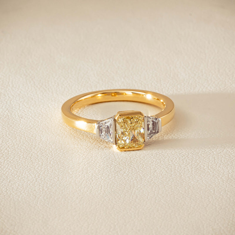 18ct Yellow Gold 1.01ct Fancy Diamond Three-Stone Ring
