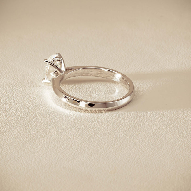 18ct White Gold 1.00ct Oval Diamond Venetian Ring - Ring - Walker & Hall