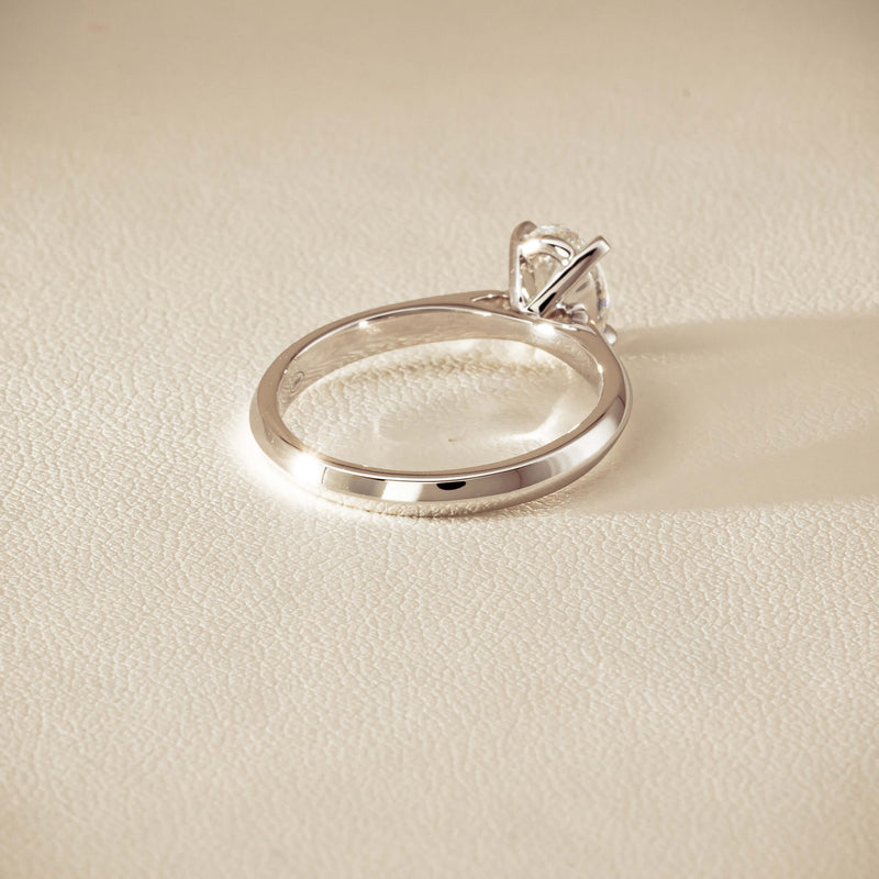 18ct White Gold 1.00ct Oval Diamond Venetian Ring - Ring - Walker & Hall