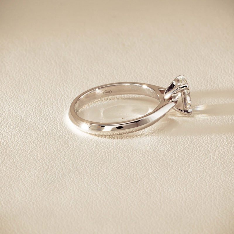 18ct White Gold 1.00ct Oval Diamond Venetian Ring - Ring - Walker & Hall