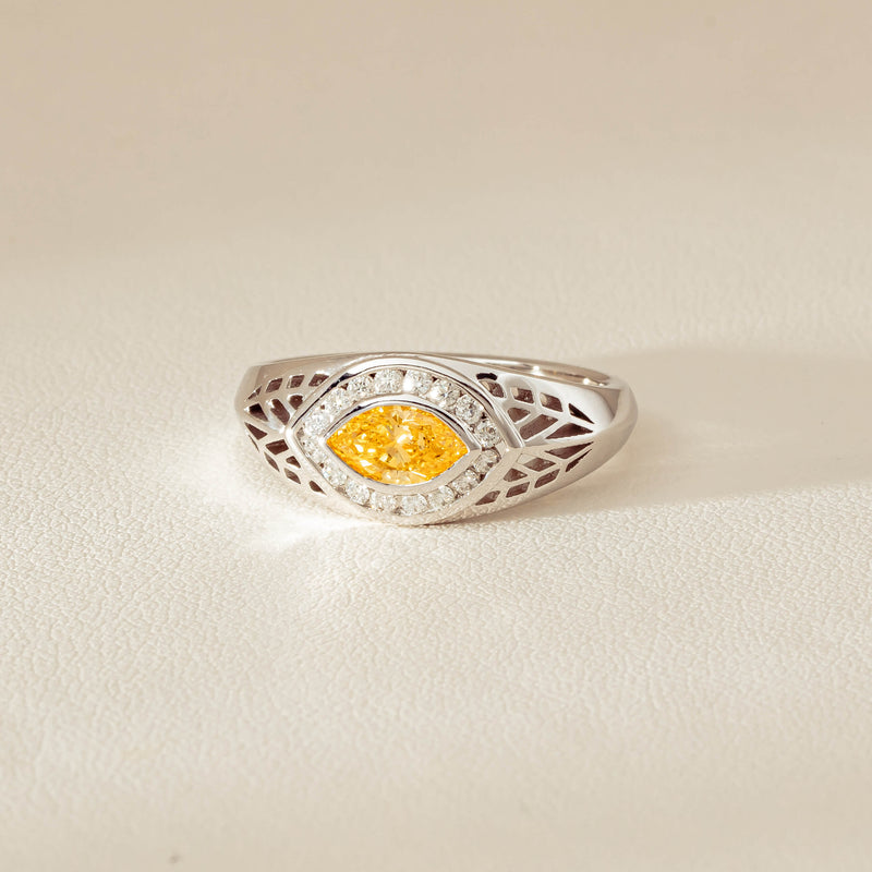 Deja Vu 18ct White Gold .65ct Yellow Diamond Ring - Ring - Walker & Hall