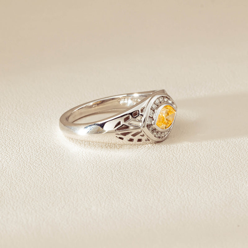 Deja Vu 18ct White Gold .65ct Yellow Diamond Ring - Ring - Walker & Hall