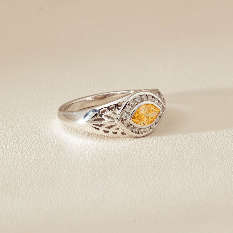 Deja Vu 18ct White Gold .65ct Yellow Diamond Ring - Ring - Walker & Hall