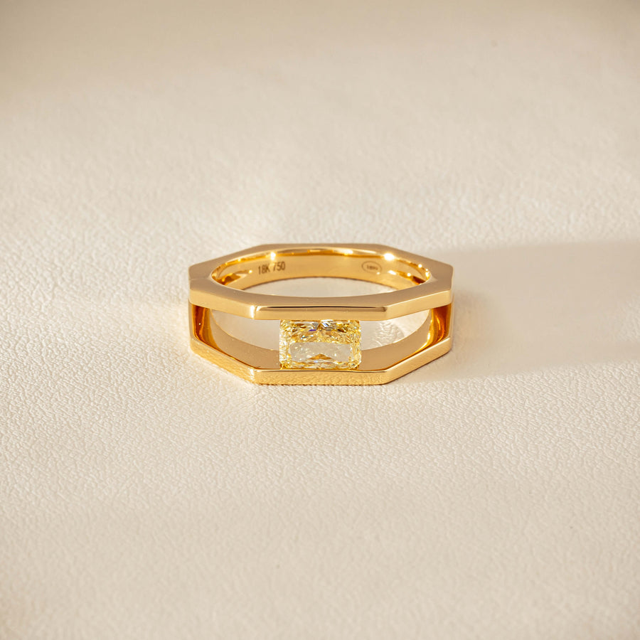18ct Yellow Gold .70ct Fancy Diamond Openwork Ring - Ring - Walker & Hall