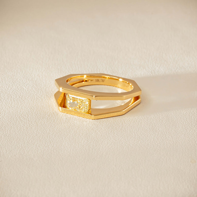 18ct Yellow Gold .70ct Fancy Diamond Openwork Ring - Ring - Walker & Hall