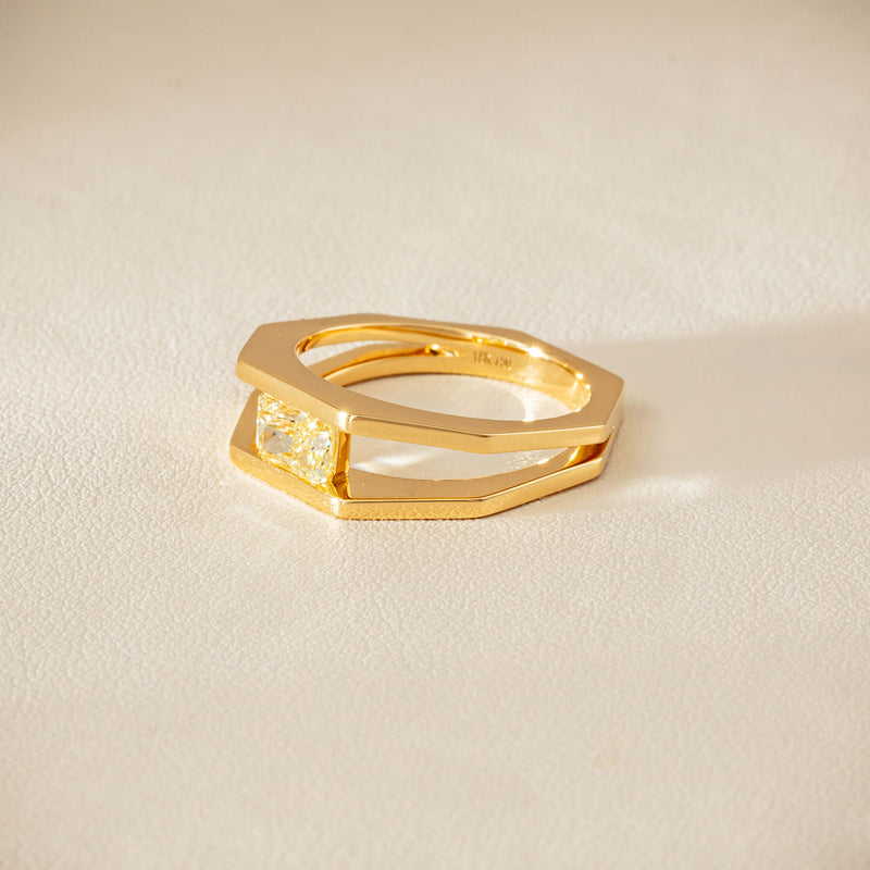 18ct Yellow Gold .70ct Fancy Diamond Openwork Ring - Ring - Walker & Hall