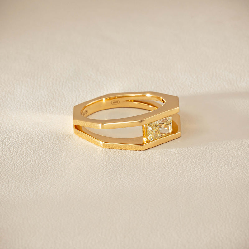 18ct Yellow Gold .70ct Fancy Diamond Openwork Ring - Ring - Walker & Hall