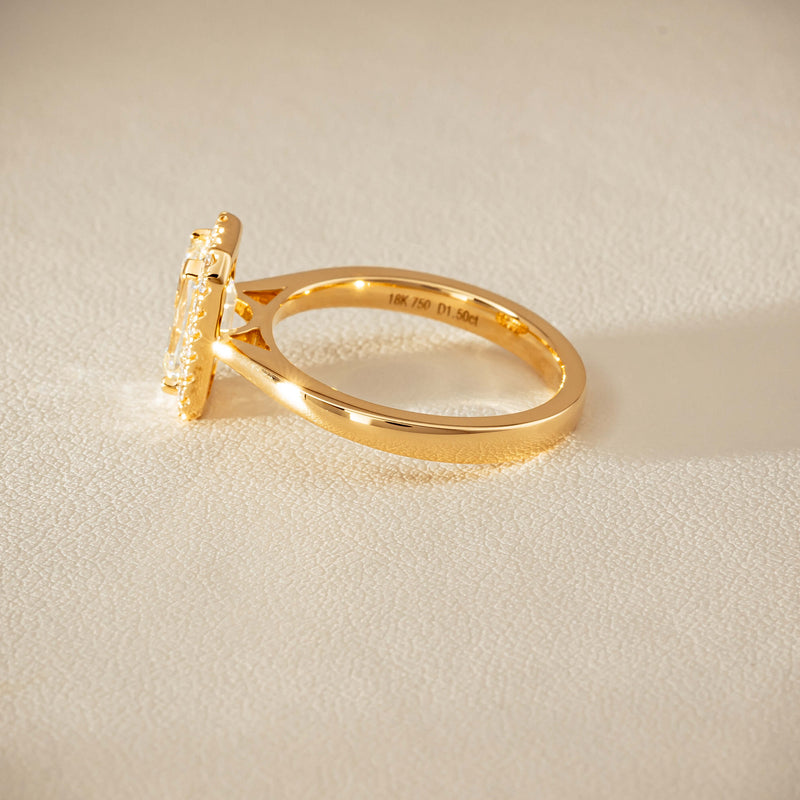 18ct Yellow Gold 1.50ct Emerald-Cut Diamond Nina Ring - Ring - Walker & Hall