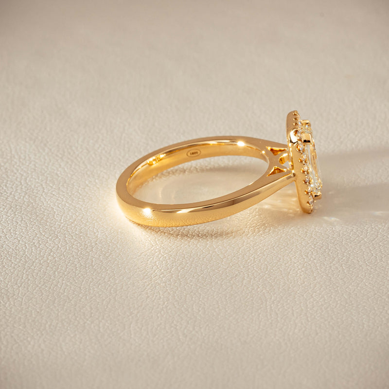 18ct Yellow Gold 1.50ct Emerald-Cut Diamond Nina Ring - Ring - Walker & Hall