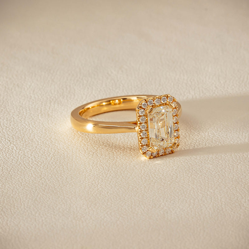 18ct Yellow Gold 1.50ct Emerald-Cut Diamond Nina Ring - Ring - Walker & Hall