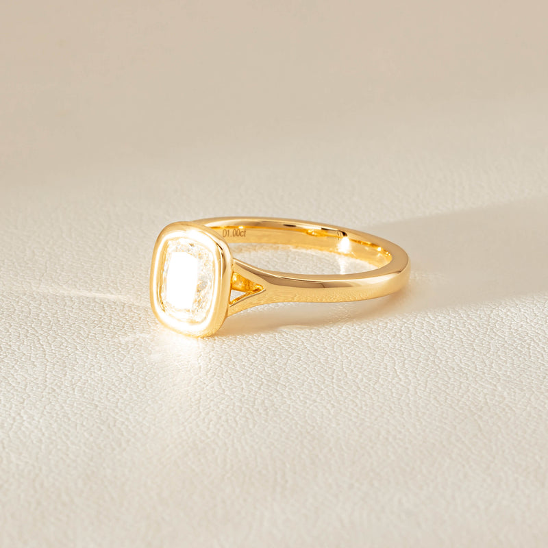 18ct Yellow Gold 1.00ct Cushion Cut Diamond Natalia Ring - Ring - Walker & Hall