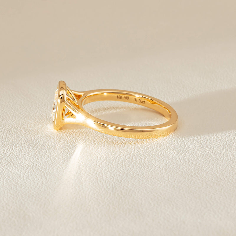 18ct Yellow Gold 1.00ct Cushion Cut Diamond Natalia Ring - Ring - Walker & Hall
