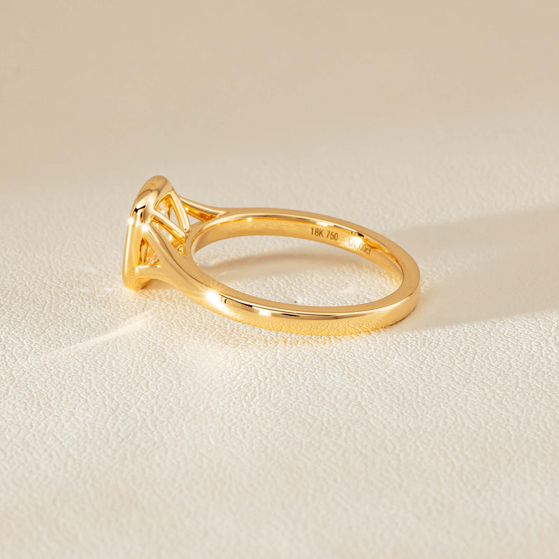 18ct Yellow Gold 1.00ct Cushion Cut Diamond Natalia Ring - Ring - Walker & Hall