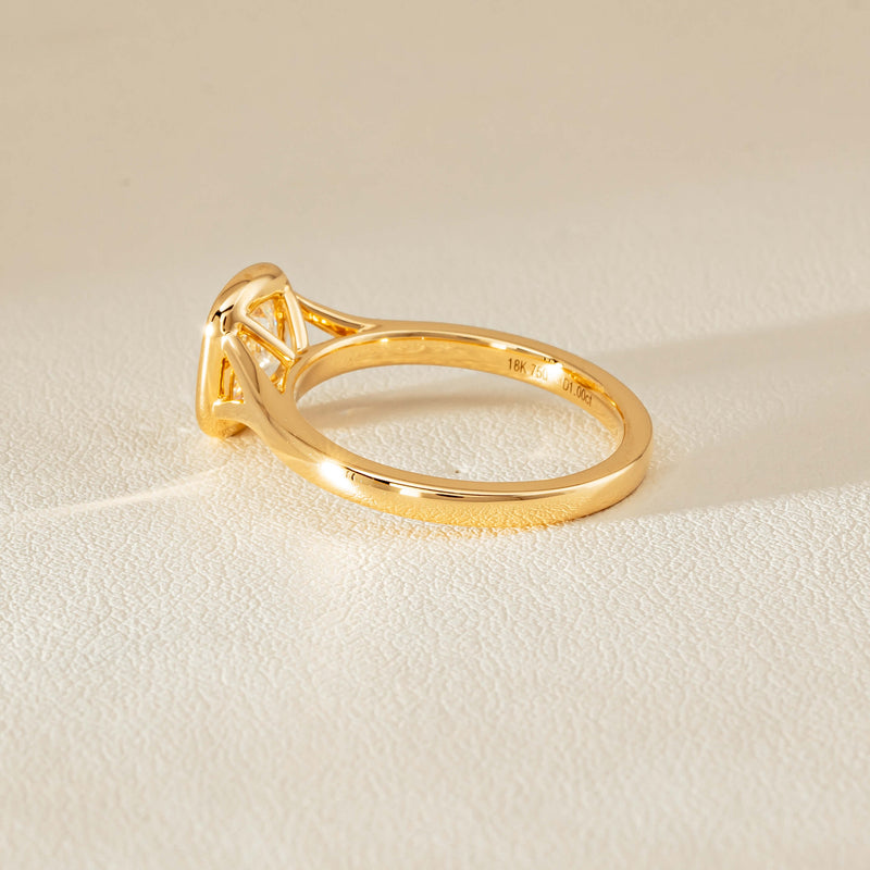 18ct Yellow Gold 1.00ct Cushion Cut Diamond Natalia Ring - Ring - Walker & Hall