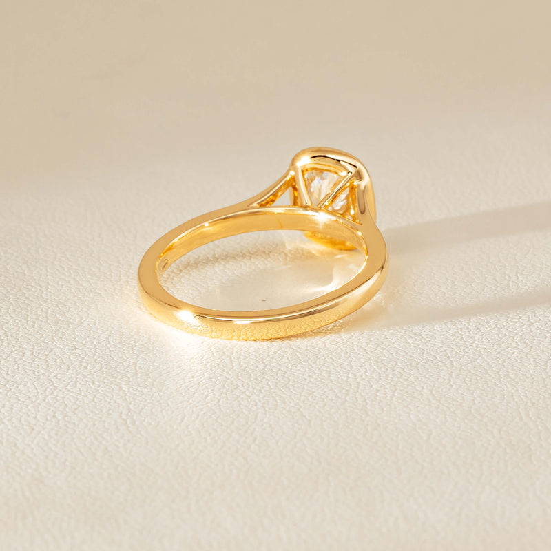 18ct Yellow Gold 1.00ct Cushion Cut Diamond Natalia Ring - Ring - Walker & Hall