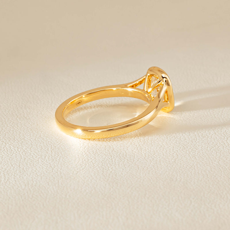 18ct Yellow Gold 1.00ct Cushion Cut Diamond Natalia Ring - Ring - Walker & Hall