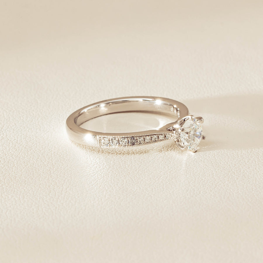 18ct White Gold .53ct Diamond Zenith Ring - Ring - Walker & Hall