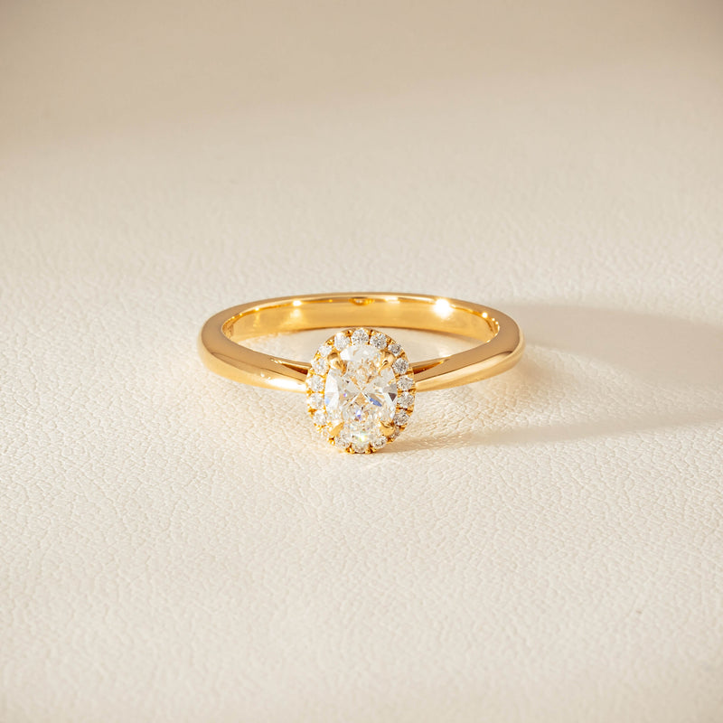 18ct Yellow Gold .51ct Oval Cut Diamond Nina Ring