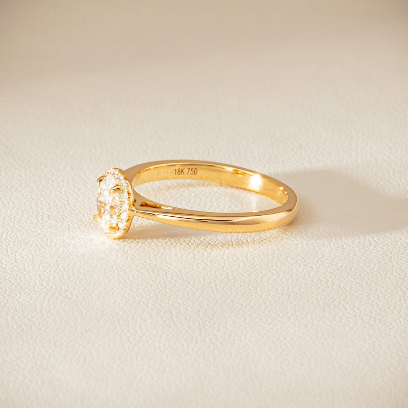 18ct Yellow Gold .51ct Oval Cut Diamond Nina Ring