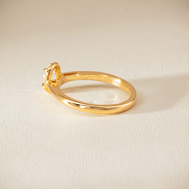 18ct Yellow Gold .51ct Oval Cut Diamond Nina Ring