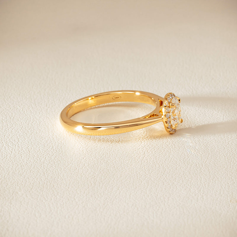18ct Yellow Gold .51ct Oval Cut Diamond Nina Ring