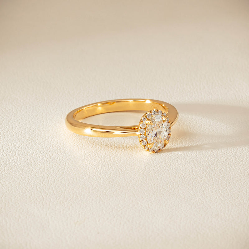18ct Yellow Gold .51ct Oval Cut Diamond Nina Ring