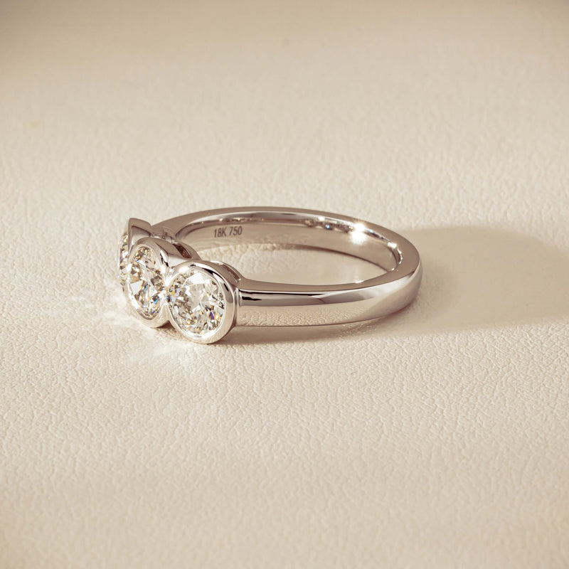 18ct White Gold 1.61ct Diamond Three-Stone Natalia Ring