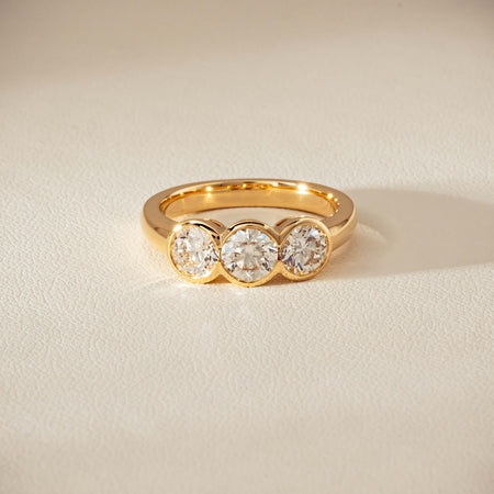 18ct Yellow Gold 1.64ct Diamond Three-Stone Natalia Ring