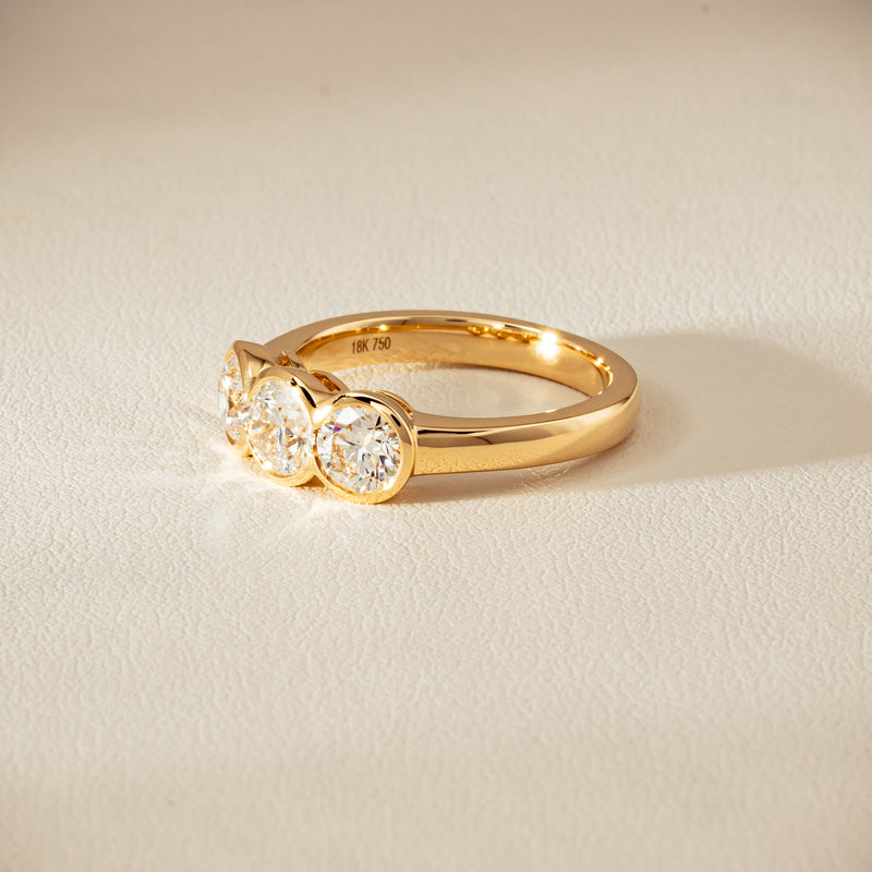 18ct Yellow Gold 1.64ct Diamond Three-Stone Natalia Ring