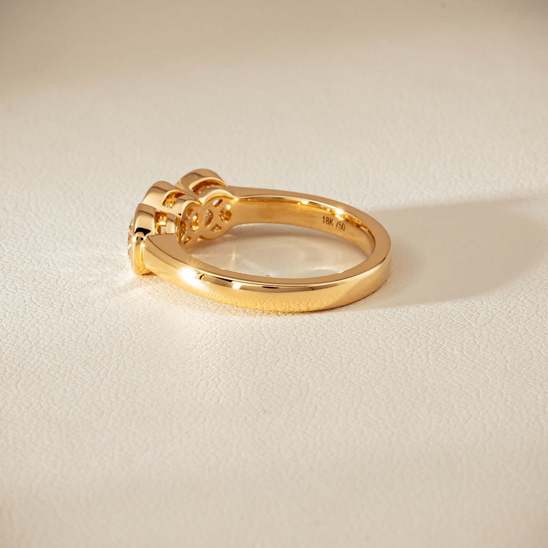 18ct Yellow Gold 1.64ct Diamond Three-Stone Natalia Ring