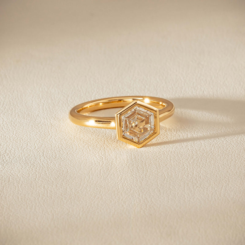 18ct Yellow Gold 1.05ct Hexagonal Diamond Natalia Ring
