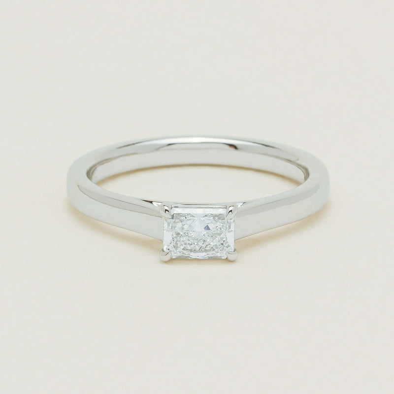 18ct White Gold .51ct Radiant-Cut Diamond Solitaire Ring