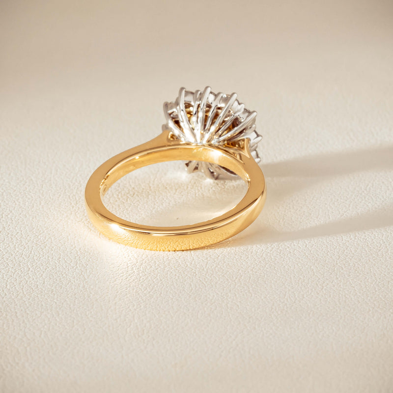 18ct Yellow Gold 2.08ct Cushion Fancy Diamond Belle Ring