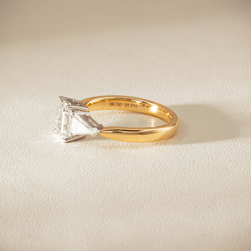 18ct Yellow Gold 1.27ct Reclaimed Emerald-Cut Diamond Ring