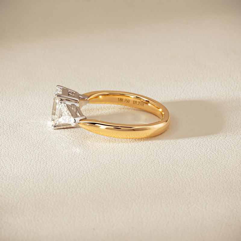 18ct Yellow Gold 1.27ct Reclaimed Emerald-Cut Diamond Ring
