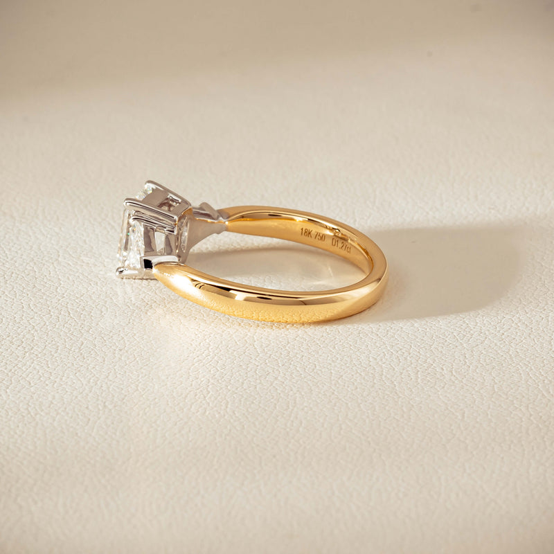 18ct Yellow Gold 1.27ct Reclaimed Emerald-Cut Diamond Ring