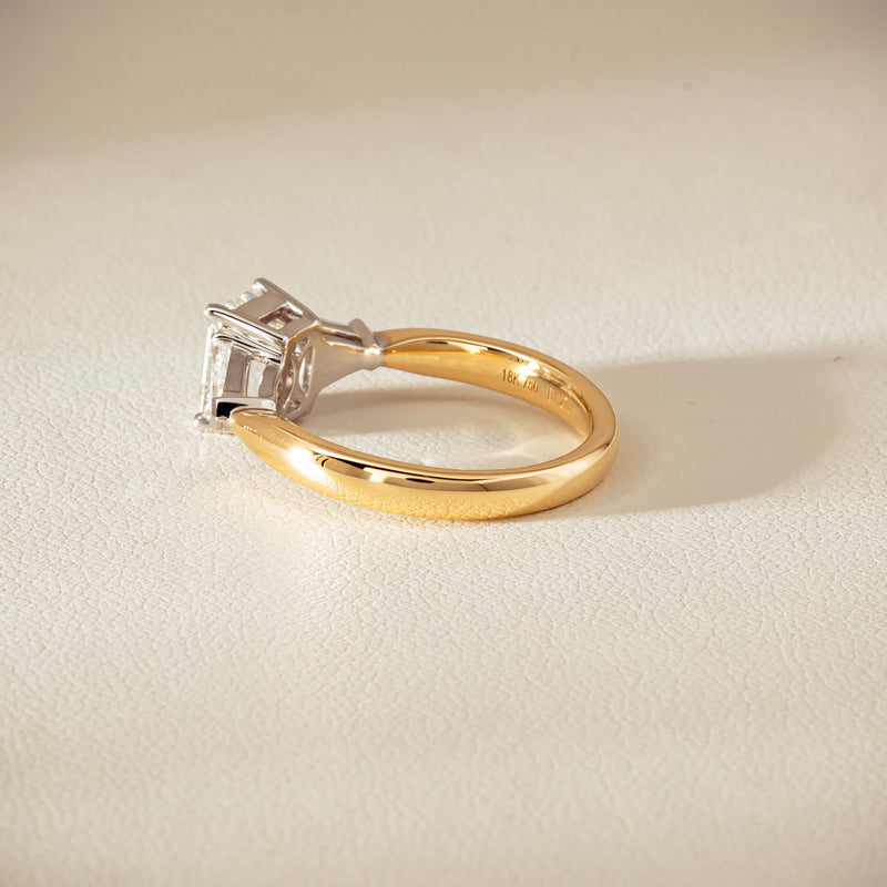 18ct Yellow Gold 1.27ct Reclaimed Emerald-Cut Diamond Ring