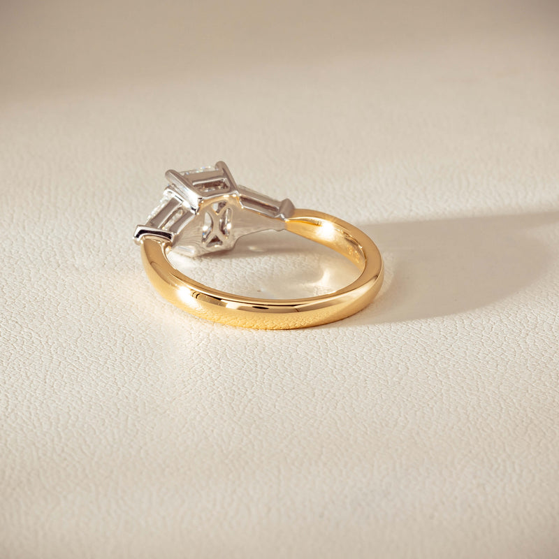 18ct Yellow Gold 1.27ct Reclaimed Emerald-Cut Diamond Ring