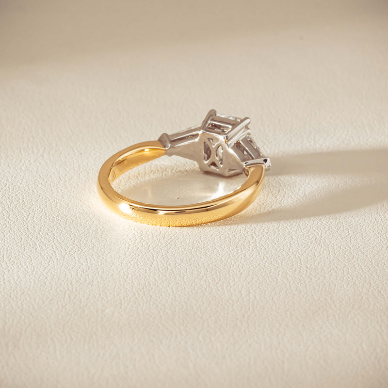 18ct Yellow Gold 1.27ct Reclaimed Emerald-Cut Diamond Ring