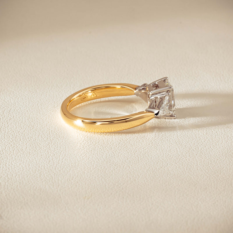 18ct Yellow Gold 1.27ct Reclaimed Emerald-Cut Diamond Ring