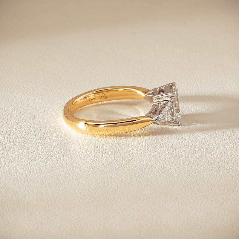 18ct Yellow Gold 1.27ct Reclaimed Emerald-Cut Diamond Ring