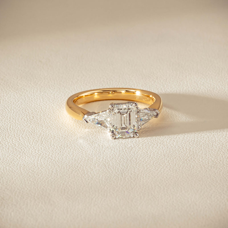 18ct Yellow Gold 1.27ct Reclaimed Emerald-Cut Diamond Ring
