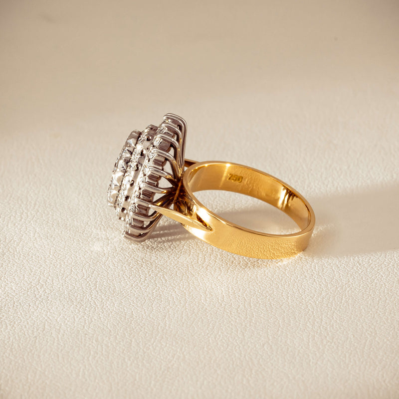 Deja Vu 18ct Yellow Gold 1.20ct Diamond Cluster Ring