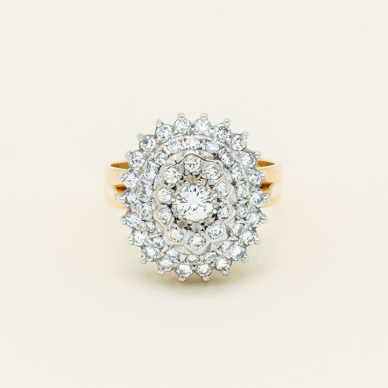 Deja Vu 18ct Yellow Gold 1.20ct Diamond Cluster Ring