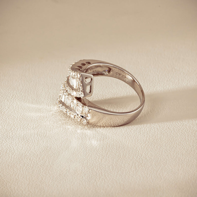 Deja Vu 18ct White Gold 1.80ct Diamond Crossover Ring - Ring - Walker & Hall