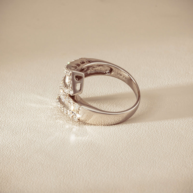 Deja Vu 18ct White Gold 1.80ct Diamond Crossover Ring - Ring - Walker & Hall