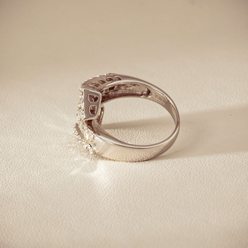 Deja Vu 18ct White Gold 1.80ct Diamond Crossover Ring - Ring - Walker & Hall